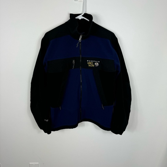 Mountain Hardwear Blue Fleece Jacket Windstopper Mens Size Medium Zip Up Navy - Picture 1 of 11